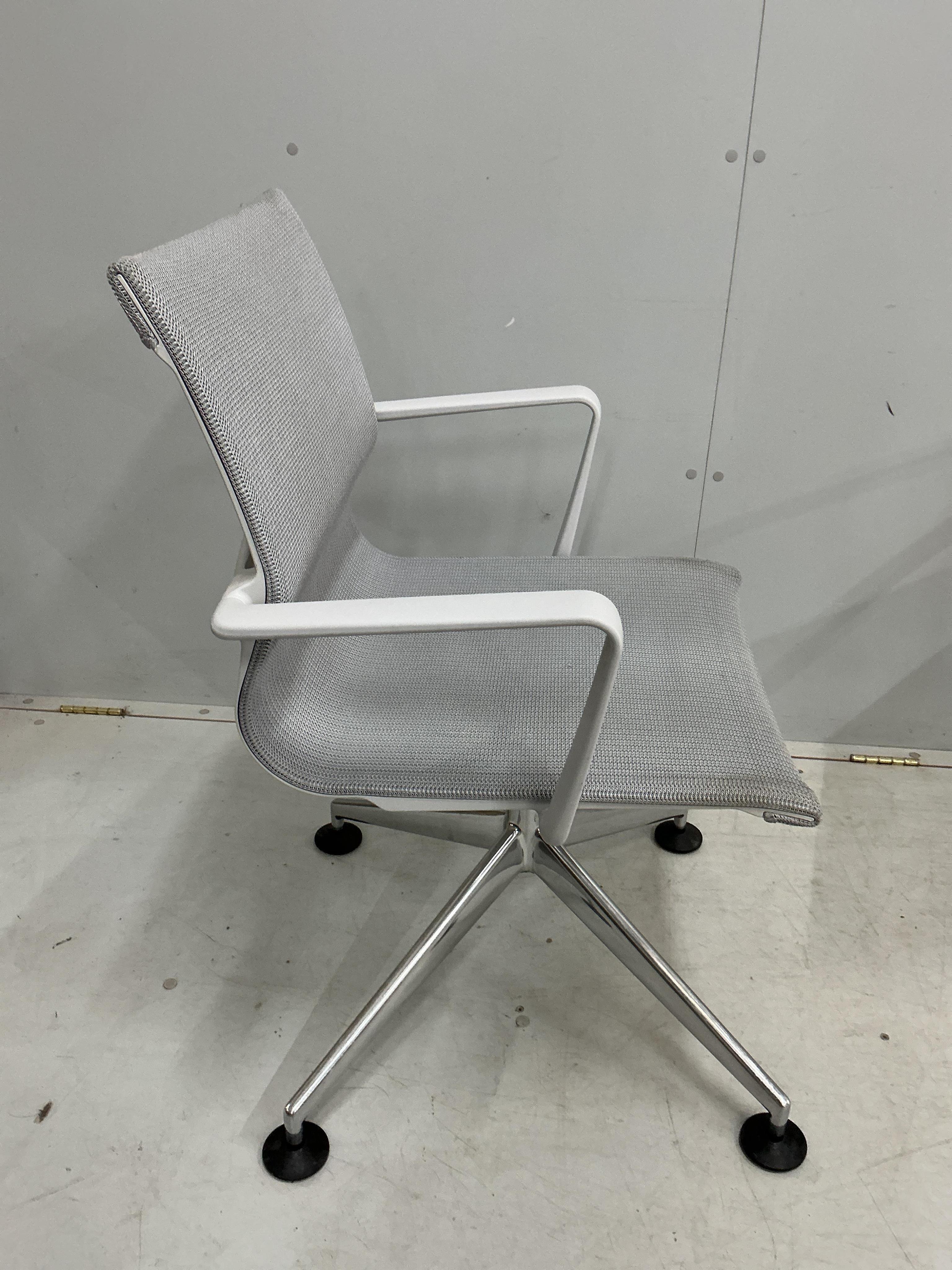 A set of six Eames ‘Physics’ chairs, width 61cm, depth 58cm, height 90cm